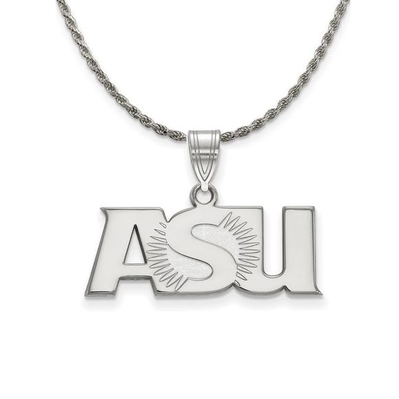 Sterling Silver Arizona State Large Pendant Necklace - 22...